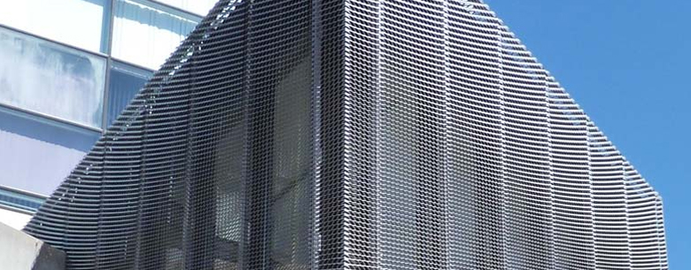 green wire mesh facade